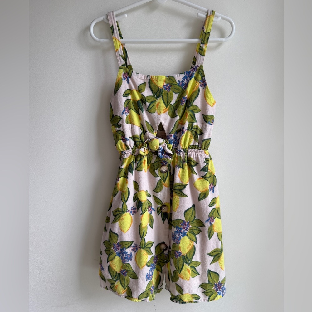 Zara Girls Lemon Print Dress with Tie Waist